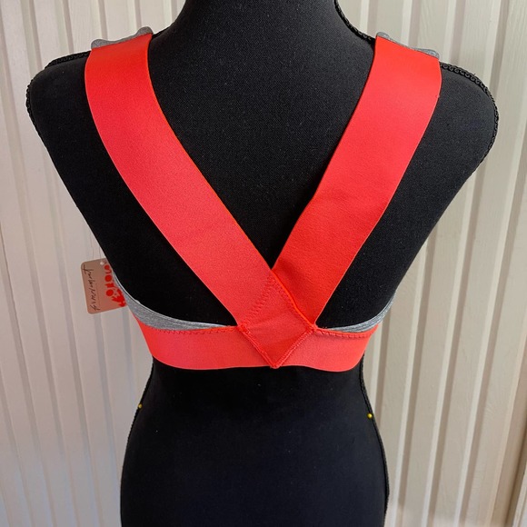 Free People Movement Orange Gray Just Breathe Sports Bra Size XS - Picture 8 of 8